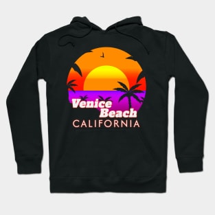 Venice Beach California Vibrant Sunset Hoodie